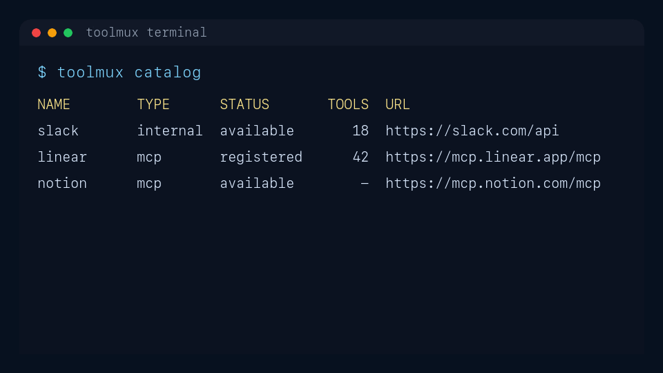 Toolmux terminal demo